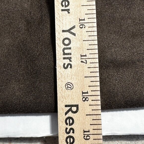 APT 9 Brown Faux Suede Mini Skirt Front Zipper Slash Pockets SZ S Preppy Academi - Picture 9 of 14